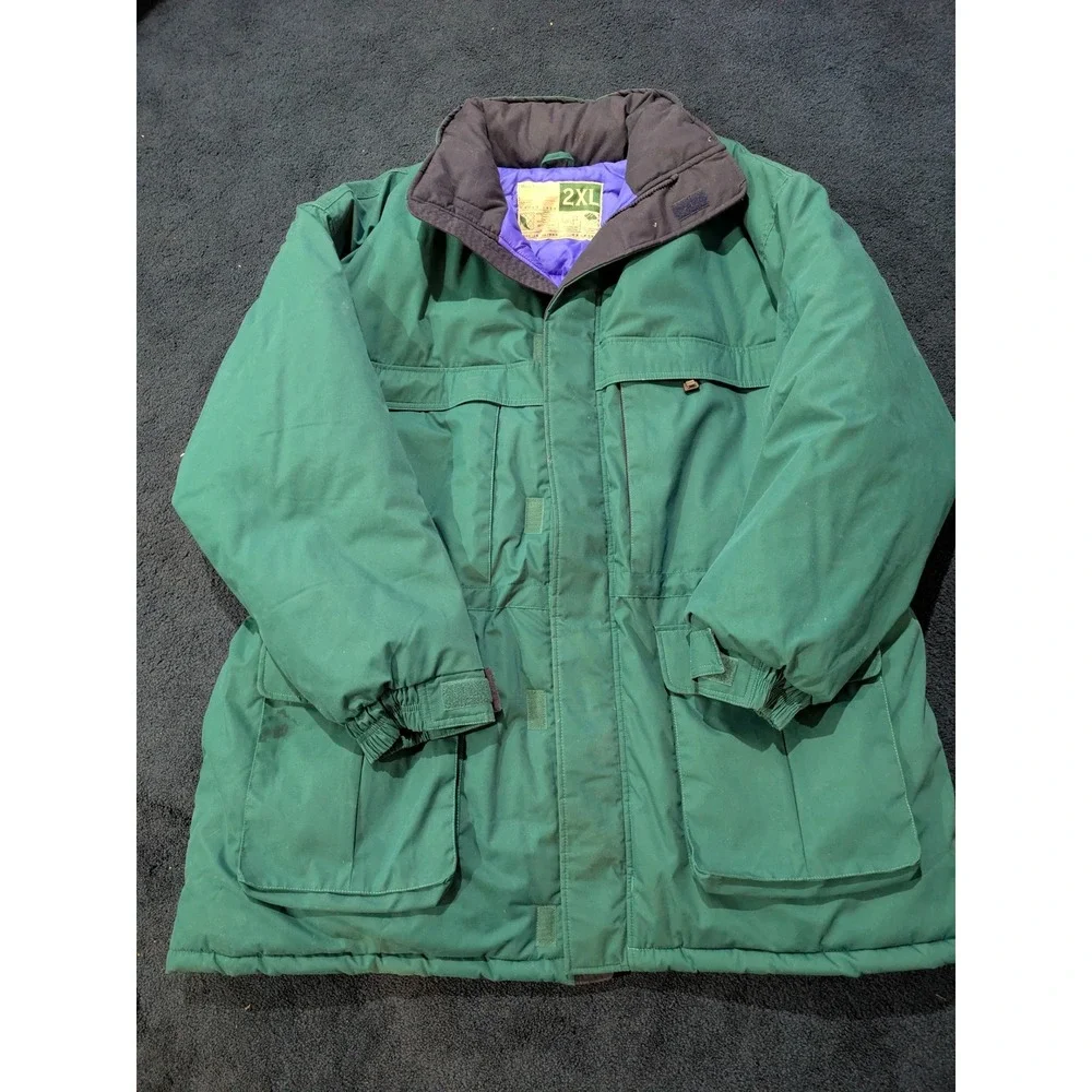 WearGuard Mens Vintage Insulated Parka Jacket 2XL‎ Green hood 1452 Heavyweight